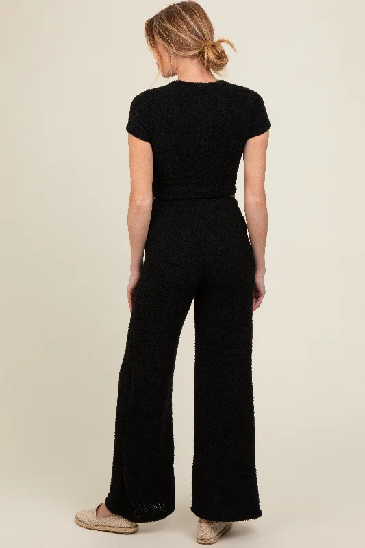 black-short-sleeve-pant-maternity-lounge-set