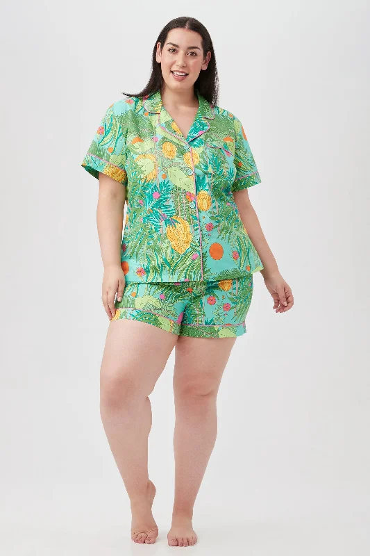 GOING BANANAS WOMEN'S SHORT SLEEVE SHORTY POPLIN PJ SET