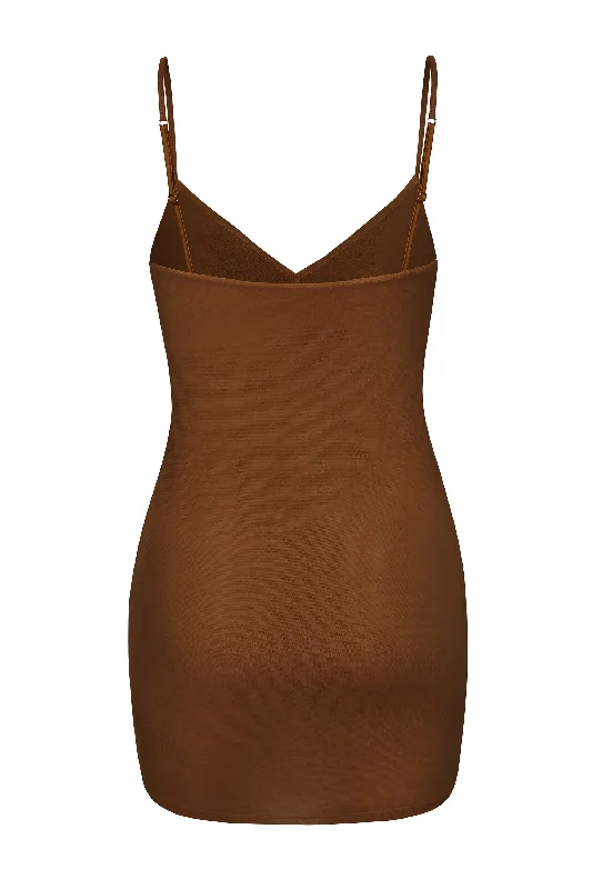 intimates-v-neck-bodycon-slip-dress-chestnut