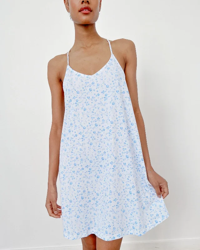 Light Blue Floral Aurora Sleep Dress