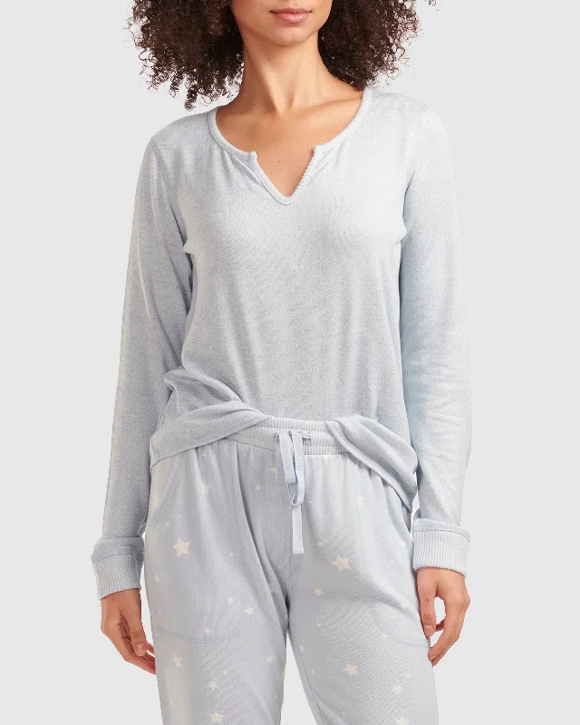 starry-celestial-blue-split-neck-pullover-pj-set