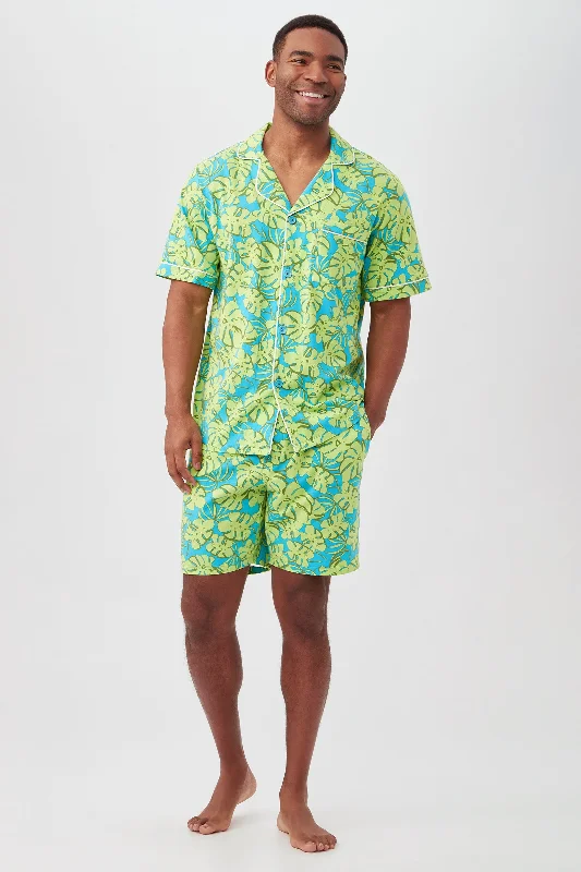 PALM LEAVES MEN'S SHORT SLEEVE BOXER SHORT JERSEY PJ SET