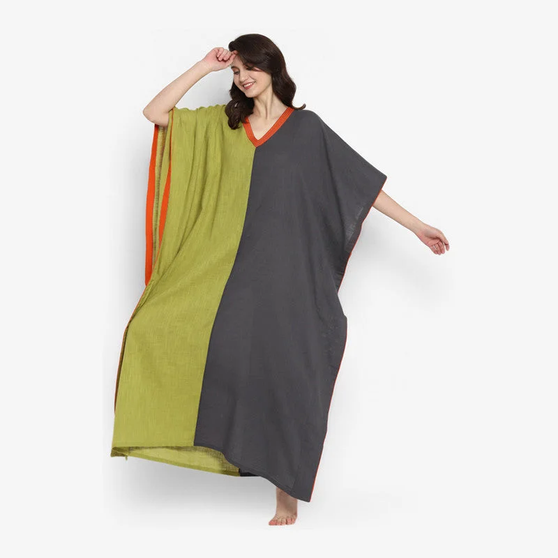 unidraa-cotton-v-neck-kaftan-olive-green-grey-vks016-19722