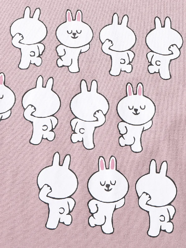 women-cartoon-rabbits-print-long-sleeve-elastic-waist-jogger-pannts-home-cotton-pajamas-sets