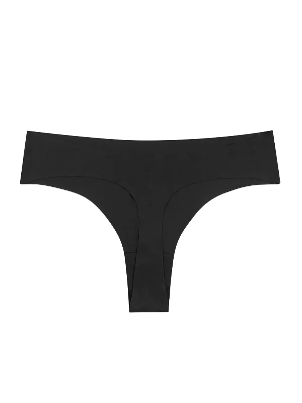 Better Briefs Thong with Embroidery - Tap Shoe Black