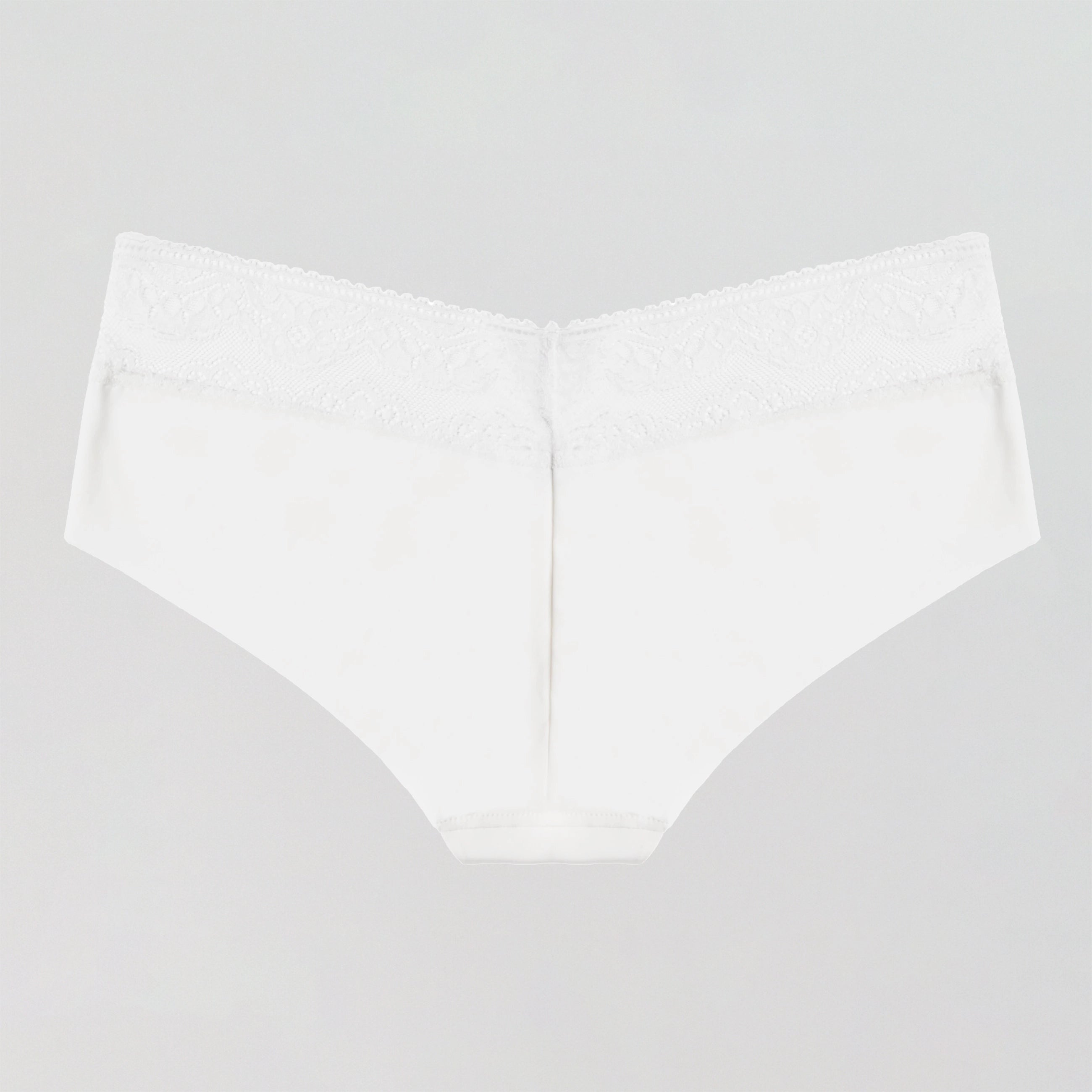 Microfibre lace trim knicker [White]