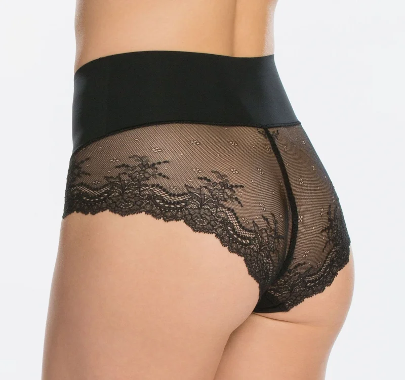 Shapewear lace back French knicker [Black]