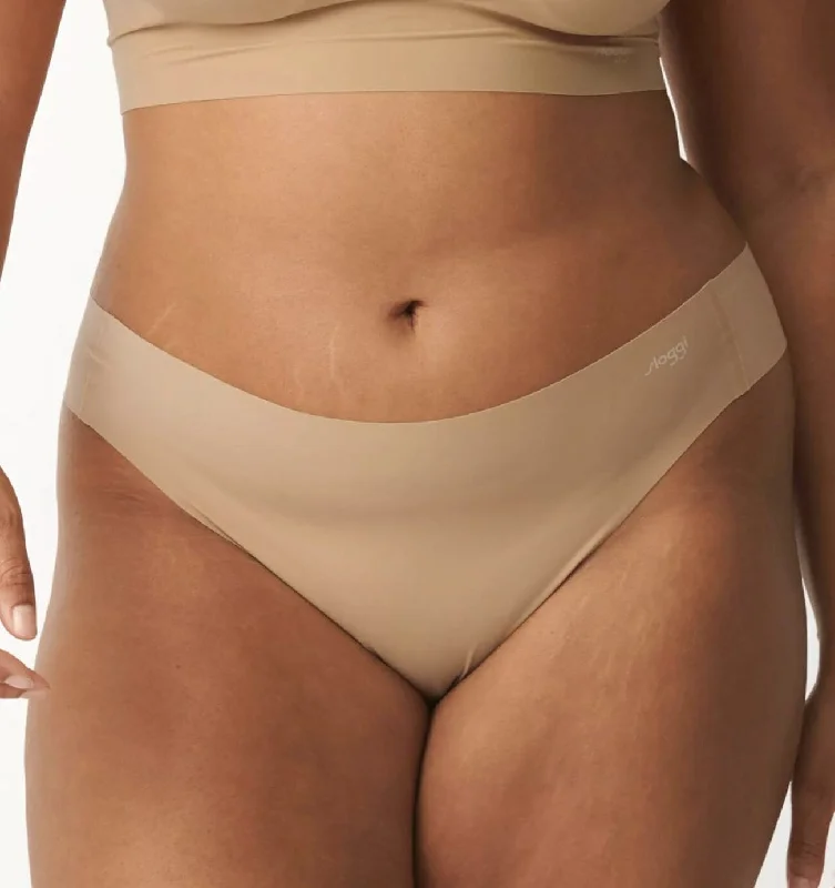 Soft invisible microfibre thong [Beige]