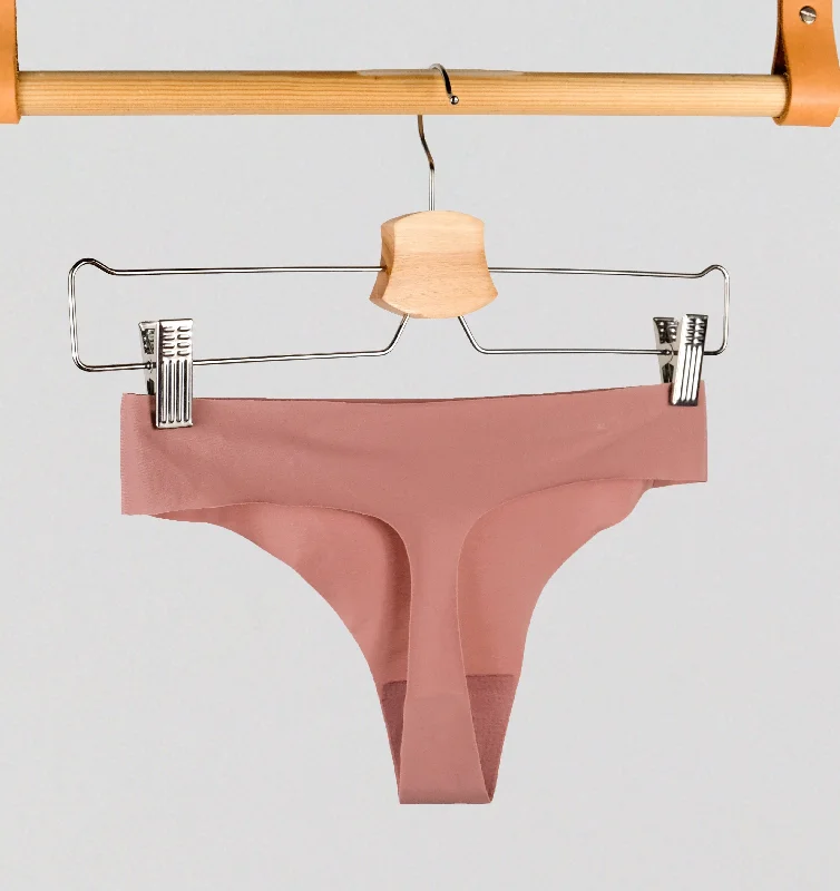 Soft invisible microfibre thong [Rose Taupe]