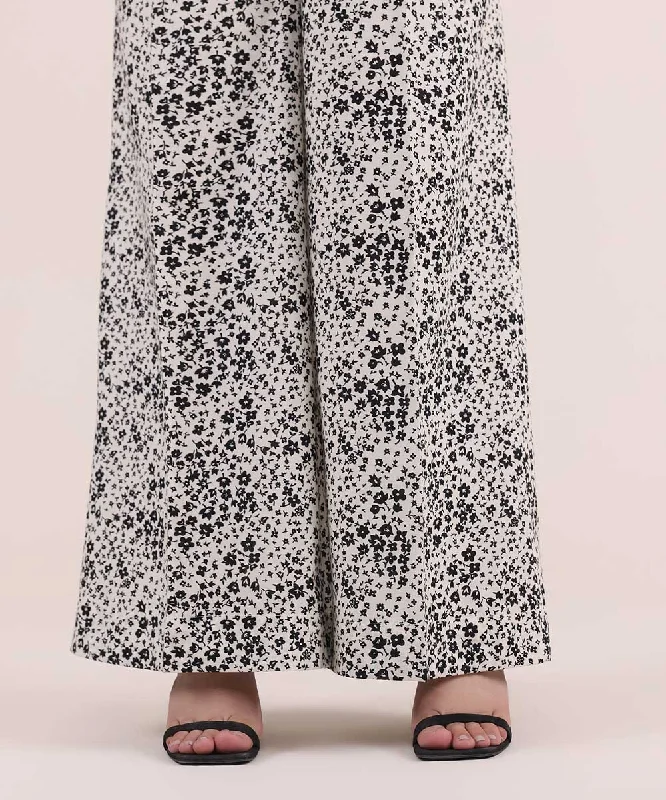 Printed Cambric Flared Pants