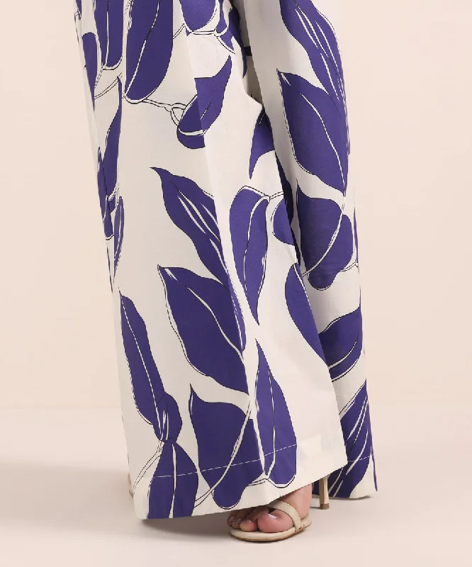 Printed Cambric Flared Pants