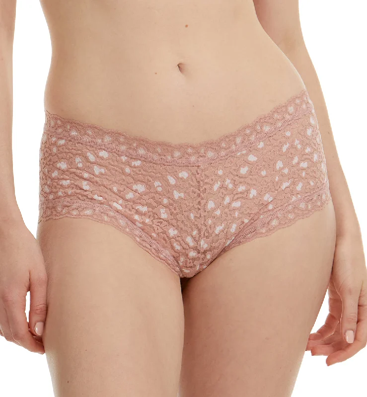 Hanky Panky Cross Dyed Leopard Boyshort (7J1201P) - Desert Rose/White