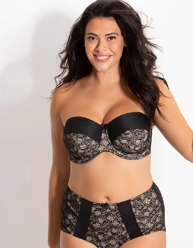 Charnos Superfit Lace Strapless Bra Black/Cosmetic