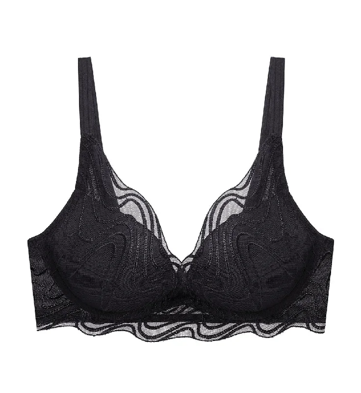 Curves Wired Push Up Deep V Bra