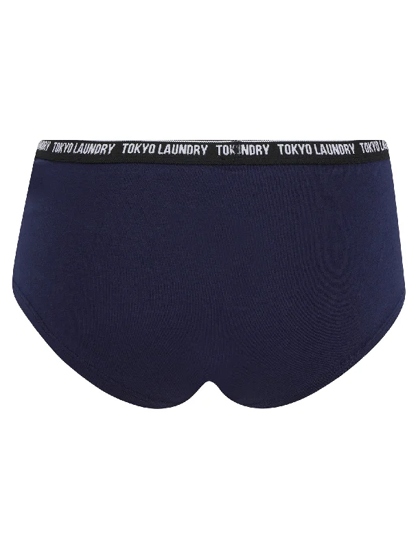 Elia (3 Pack) Assorted Hipster Briefs in Peacoat Blue / Bright White / Light Grey Marl - Tokyo Laundry