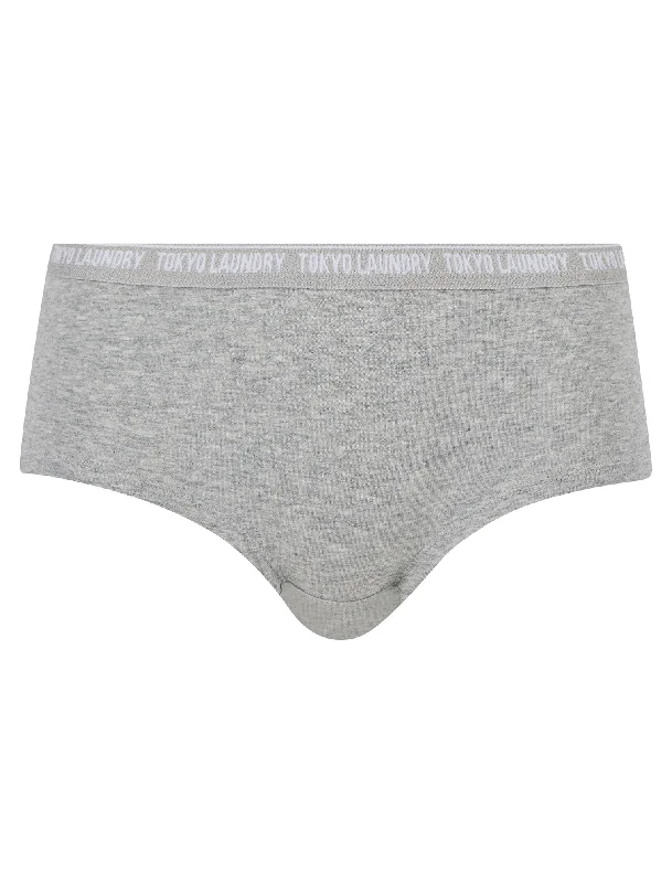 Ellie (5 Pack) Assorted Hipster Briefs in Jet Stream / Bright White / Jet Black / Light Grey Marl - Tokyo Laundry