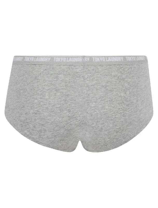 Ellie (5 Pack) Assorted Hipster Briefs in Jet Stream / Bright White / Jet Black / Light Grey Marl - Tokyo Laundry