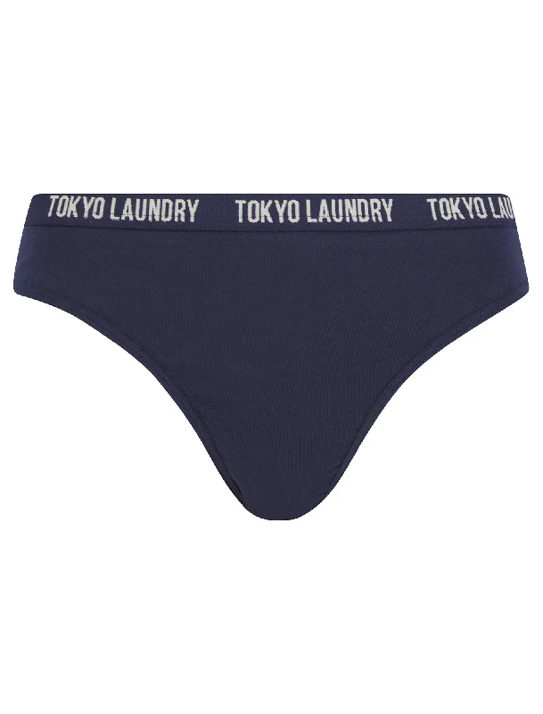 Francesca (5 Pack) Cotton Assorted Briefs in Peacoat Blue / Stonewash / Skywriting / Light Grey Marl - Tokyo Laundry