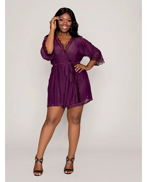 Juicy Like A Plum- Plus Size Chemise & Robe Set