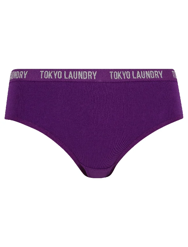 Molly (5 Pack) Cotton Assorted Briefs in Light Grey Marl / Thistle / Ash Rose / Maroon Banner / Majesty - Tokyo Laundry