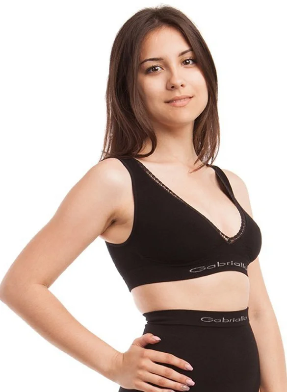 Milk-Fiber Sleeping Athletic Seamless Bra - Black