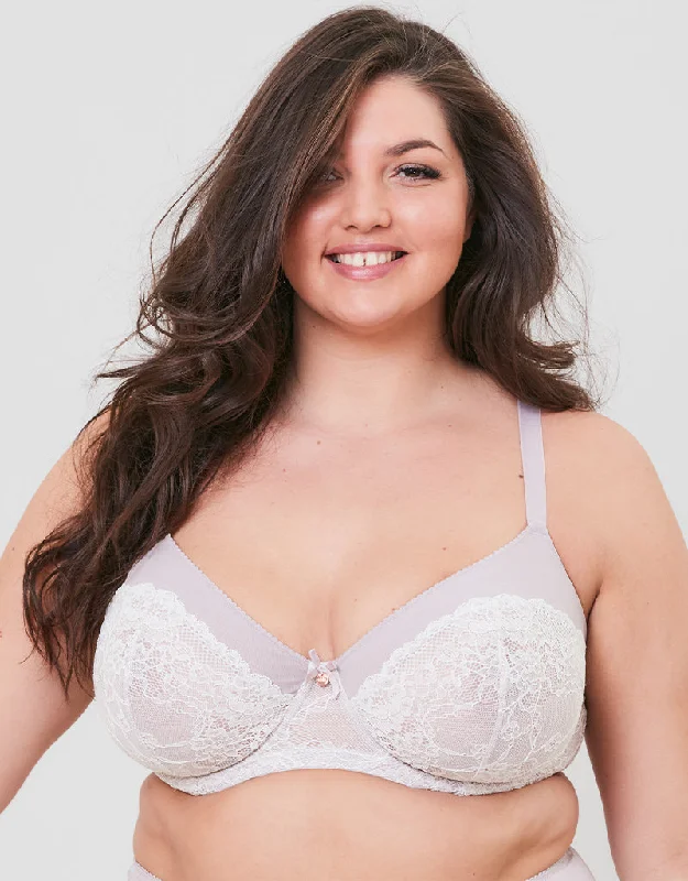 Oola Tonal Lace Balconette Bra Ivory/Latte