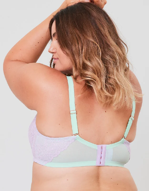 Oola Tonal Lace Balconette Bra Mint/Lilac