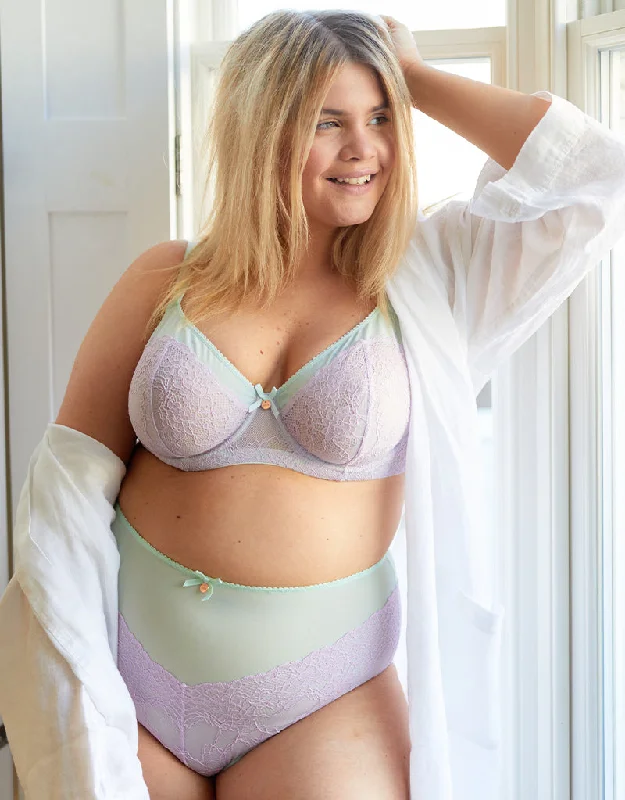 Oola Tonal Lace Balconette Bra Mint/Lilac