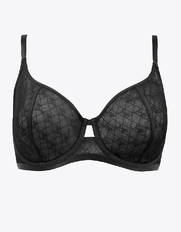 Pour Moi Logo Mania Underwired Bra Black