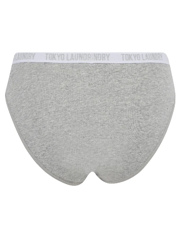 Raya (3 Pack) Cotton Assorted Briefs in Light Grey Marl - Tokyo Laundry