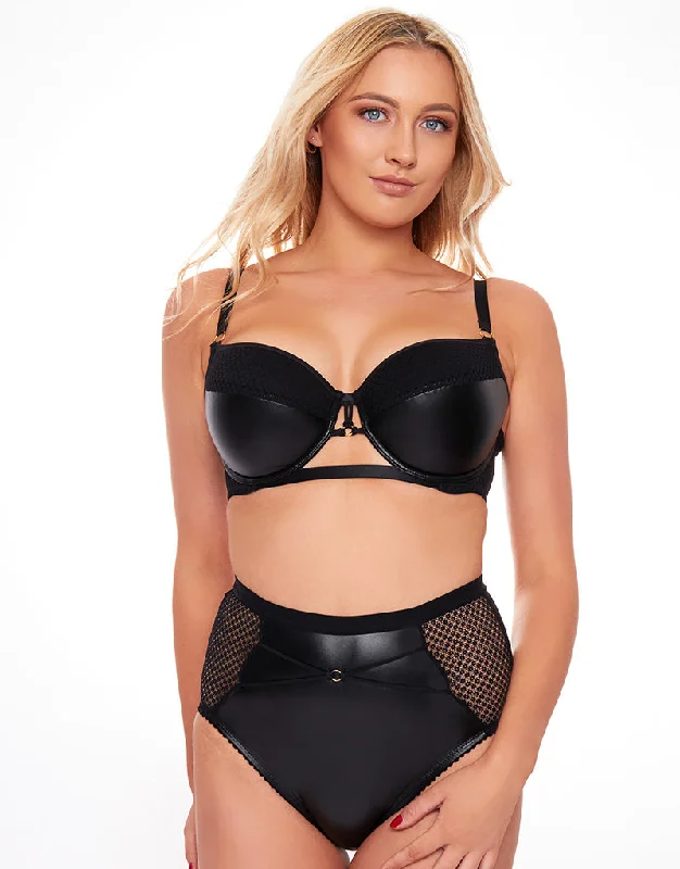 Rougette by Tutti Rouge Wren PVC Padded Balconette Bra Black