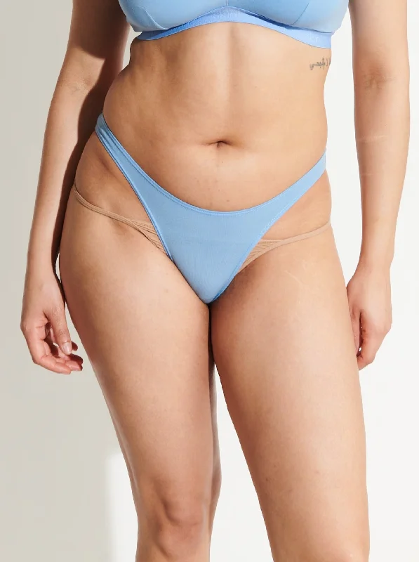 Skin: Graysen Organic Cotton High Cut Thong - Frozen