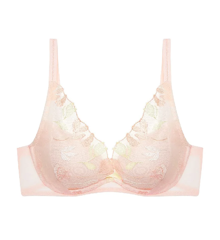 SPRING EMBROIDERY WIRED PUSH UP BRA