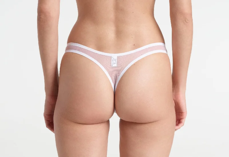 Yasmine Eslami: Jeanne Basic Mesh Thong - Blanc