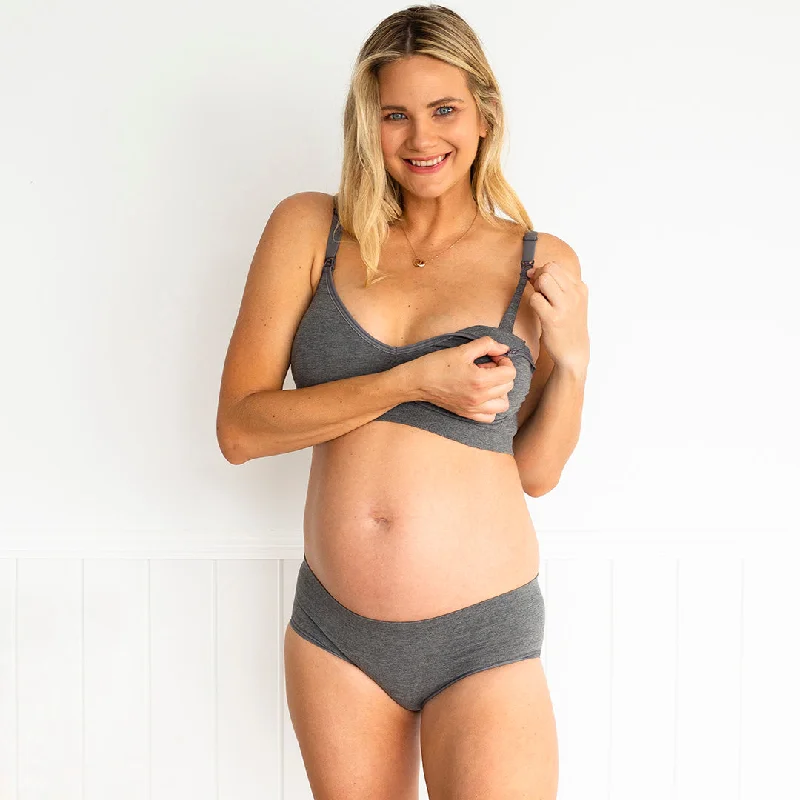 Yummy Maternity Bamboo Nursing Bra - Grey