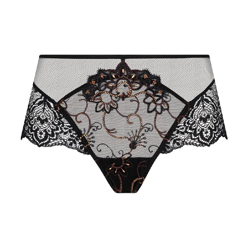 Fauve Amour Boyshort Panty in Black/Gold