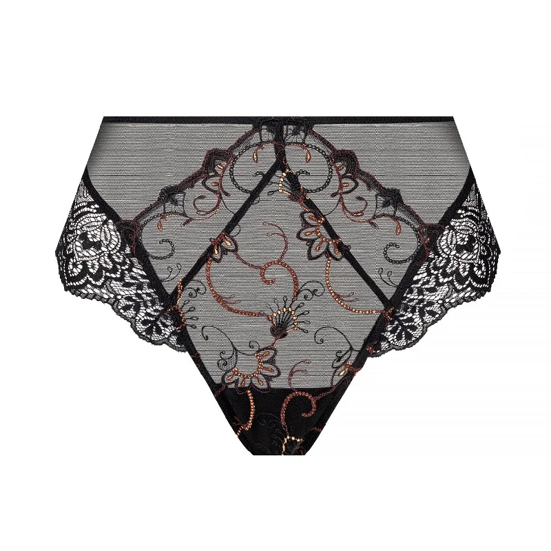 Fauve Amour High Waist Panty in Black/Gold