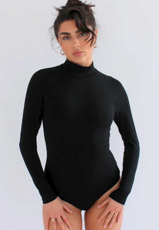 ORGANIC COTTON LONG SLEEVE TURTLENECK BODYSUIT