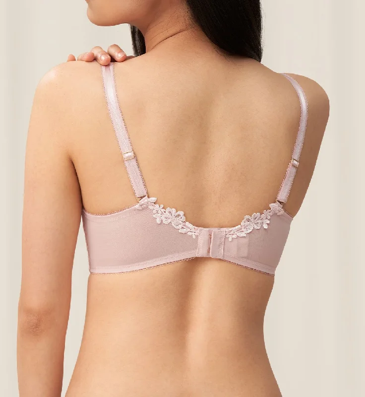 MALLOW EMBROIDERY NON-WIRED PUSH UP DEEP V BRA