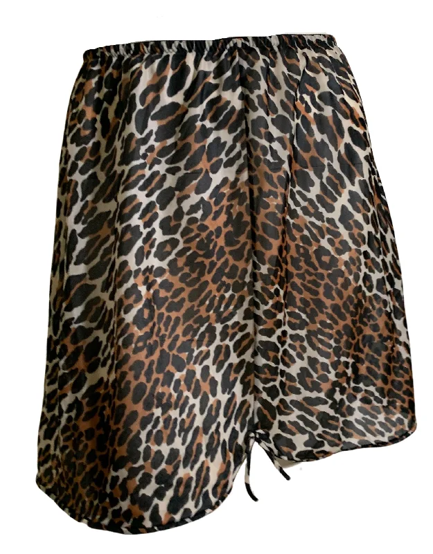 Sassy Leopard Print Mini Length Half Slip with Bow circa 1960s