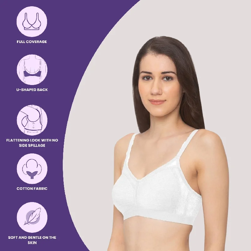 Non Padded Non Wired Full Coverage Bra White