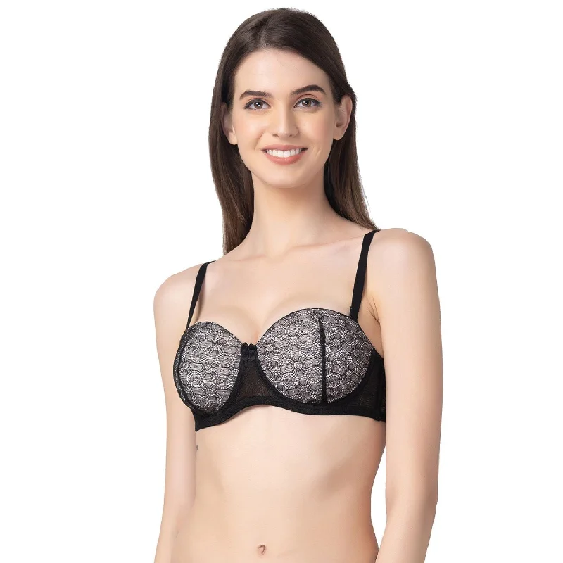 Padded And Underwired Strapless Bra Black