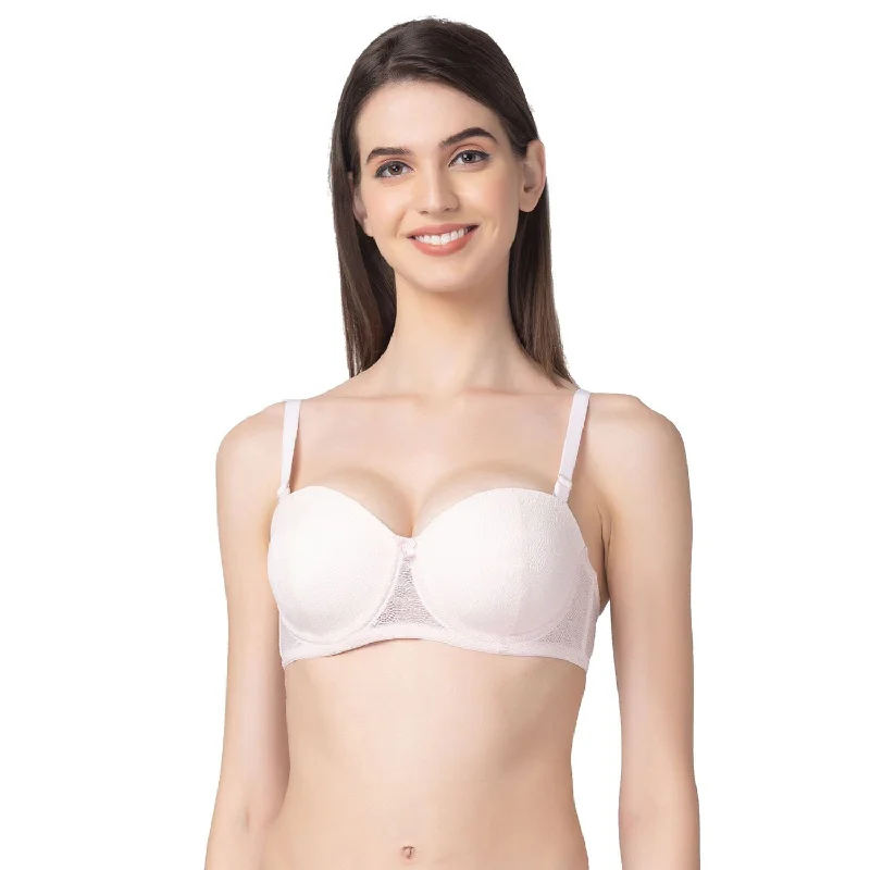 Padded And Underwired Strapless Bra Pink