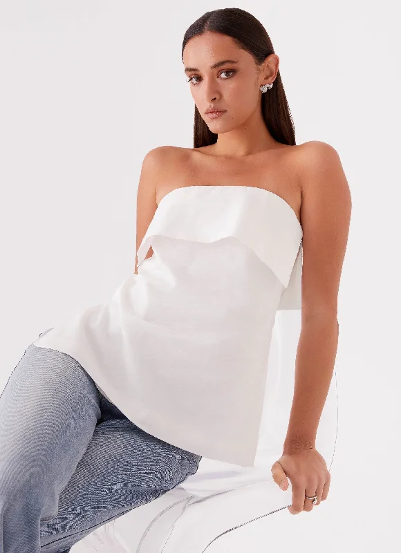 Dalmia Linen Top - White