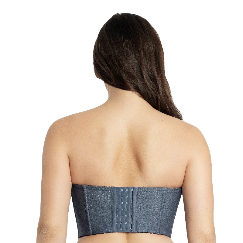 Dolly Denim Longline Strapless Bustier - Dark Blue Denim