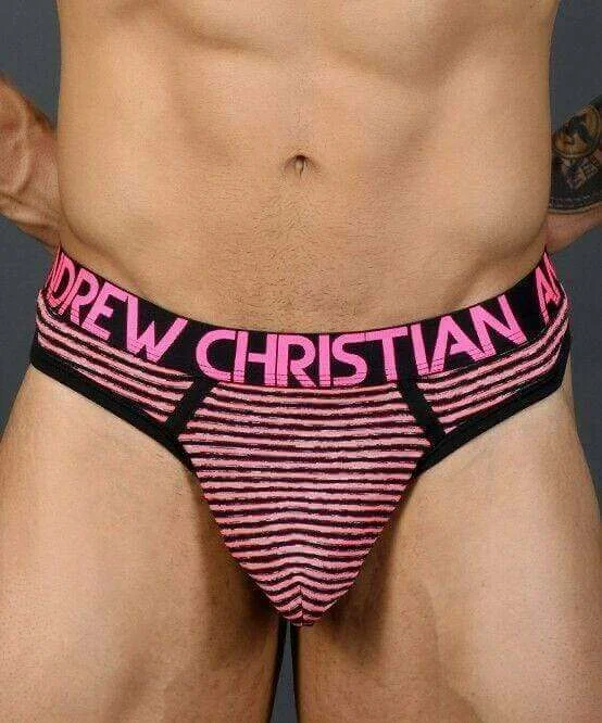 Andrew Christian Thong Neon Paradise Tangas Stripped Pink 91048 15