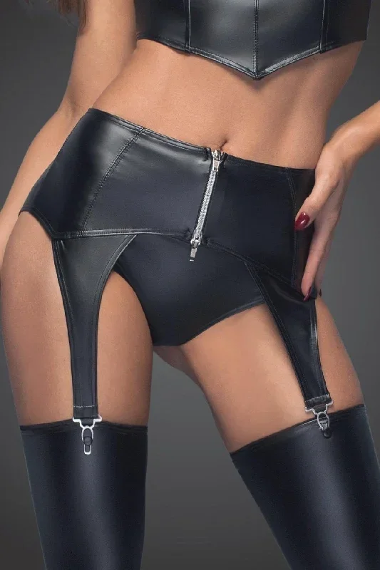 High Waist Garter Belt with 2-Way Zipper