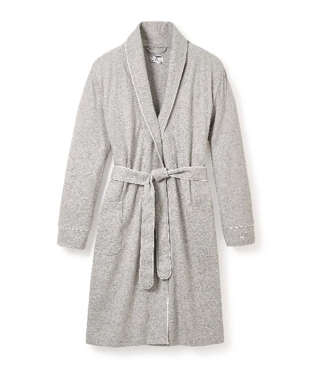 Women's Pima Maternity Robe in Light Heather Grey