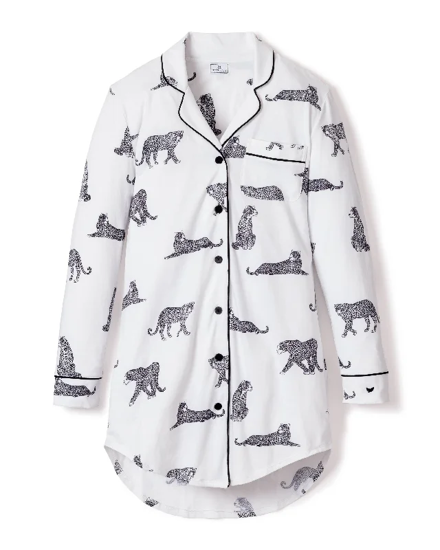 Women's Pima Nightshirt in Panthère de Paris