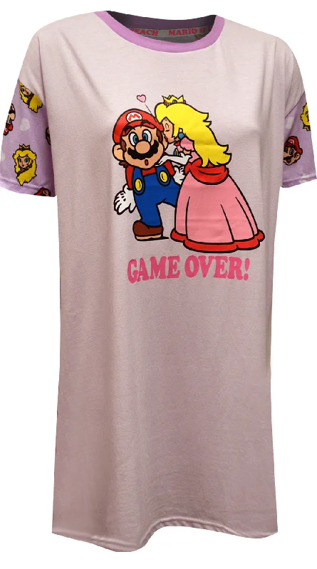 Super Mario Game Over Mario and Princess Peach Nightshirt